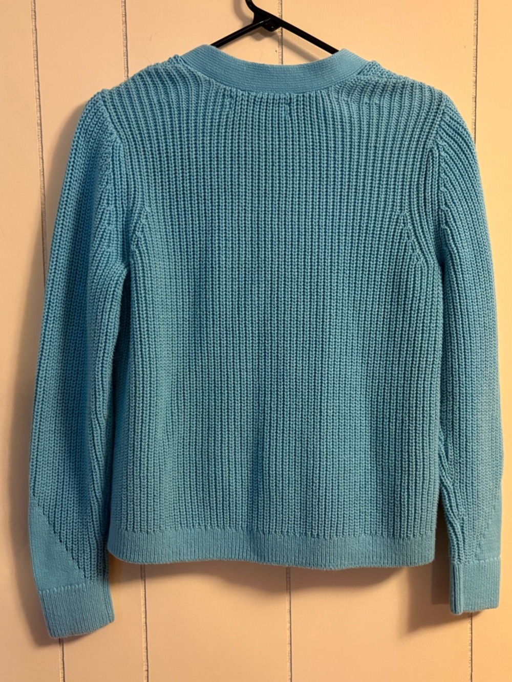 LOFT Bright Blue V-Neck Button Front Cardigan - Picture 3 of 5